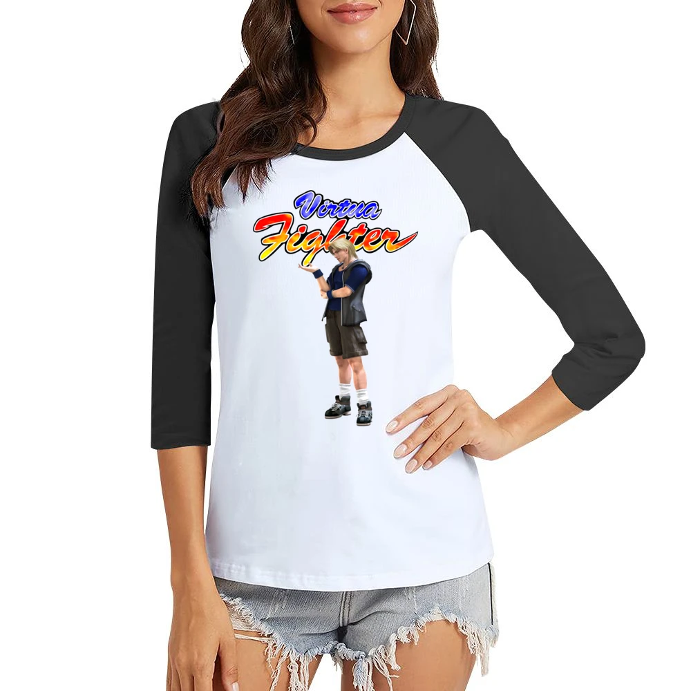 Lion Rafale Virtua Fighter Arcade Fighting Retro Video Game Character Women Ladies 3-4 Sleeve T-Shirt