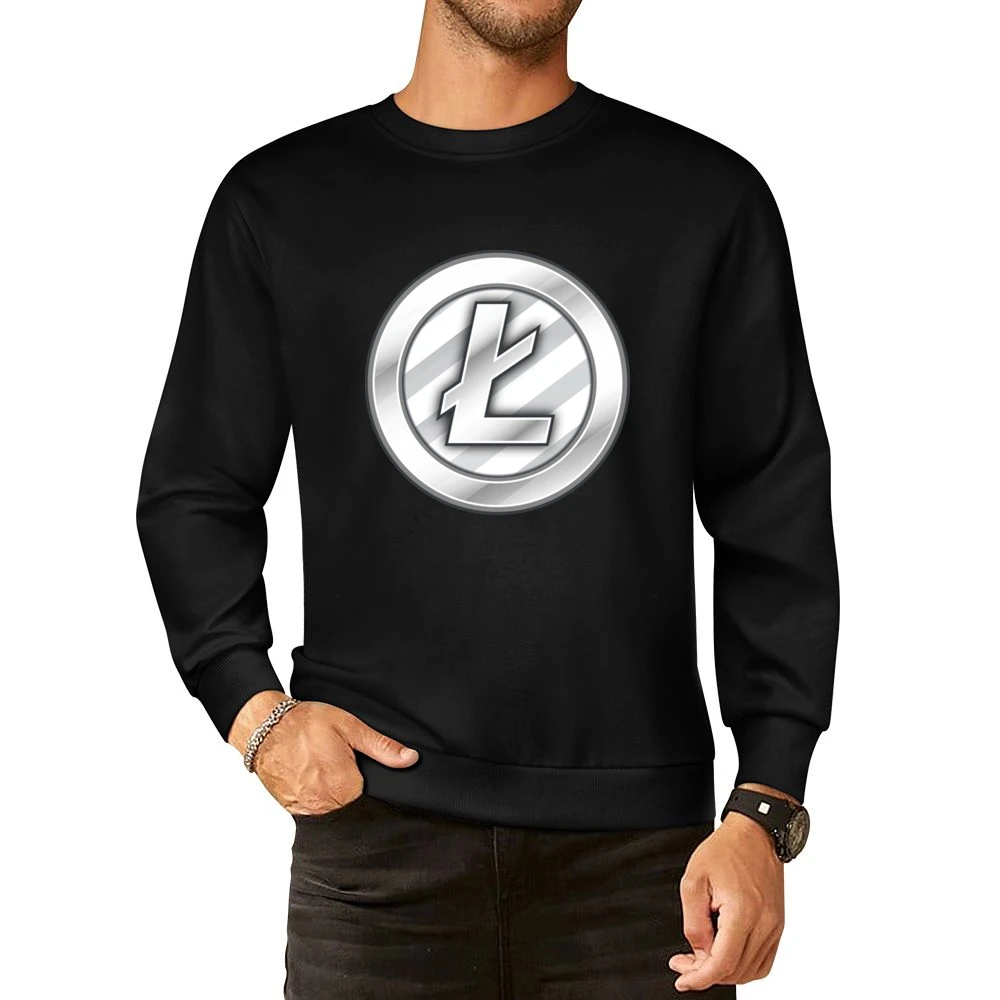 Litecoin Digital Currency Cryptocurrency Logo European Size Pullover Sweater