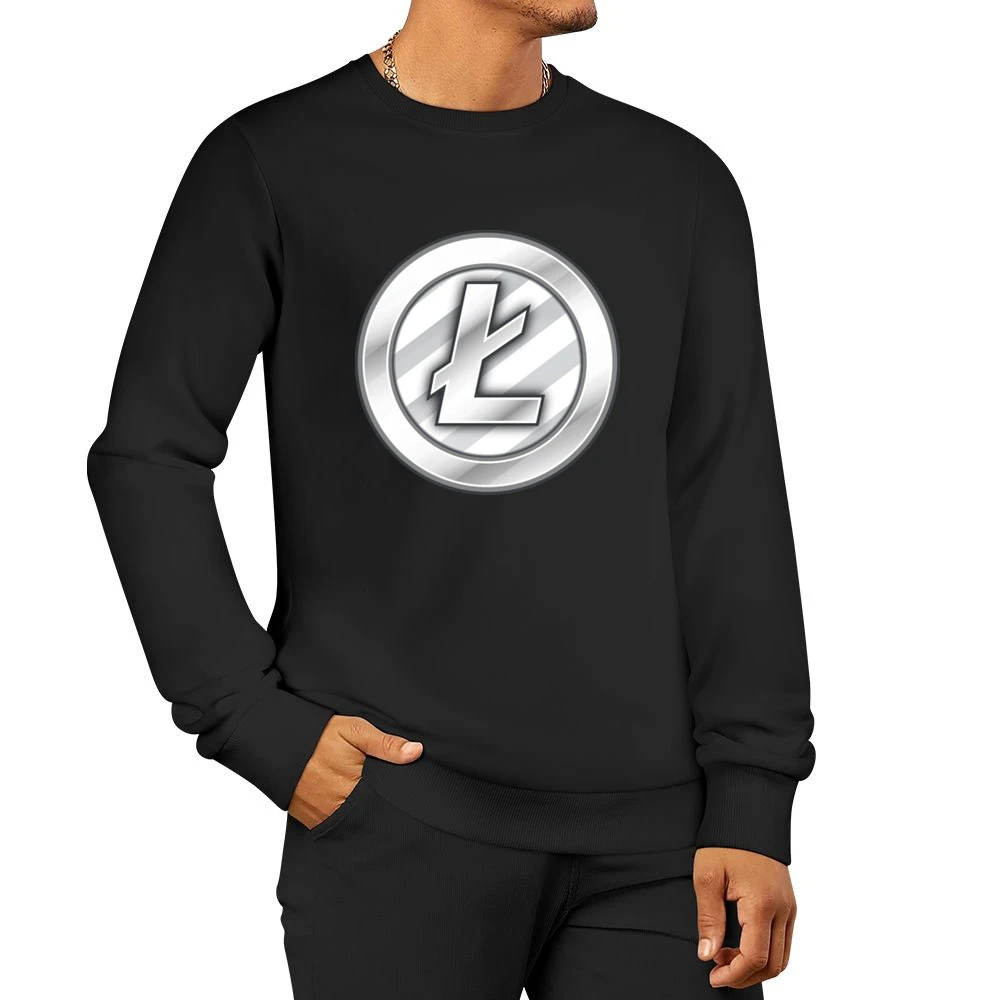 Litecoin Digital Currency Cryptocurrency Logo Men Pullover Sweatshirt