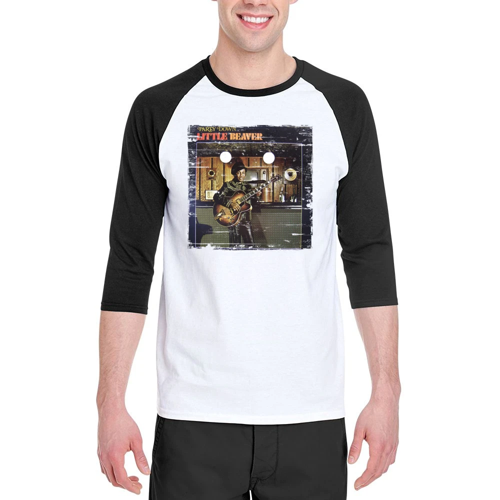 Little Beaver Party Down Album Cover Distressed Image Men 3/4 Sleeve T-Shirt