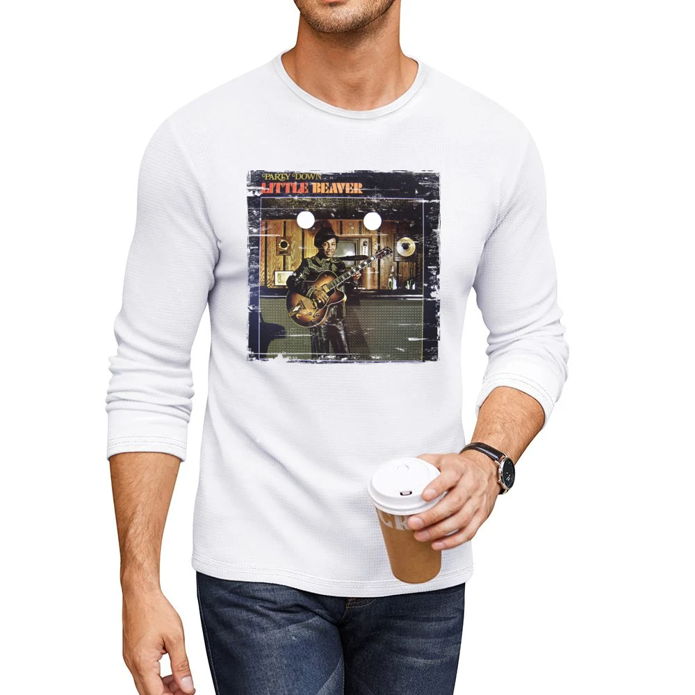 Little Beaver Party Down Album Cover Distressed Image Men CrewNeck Long Sleeve T-Shirt
