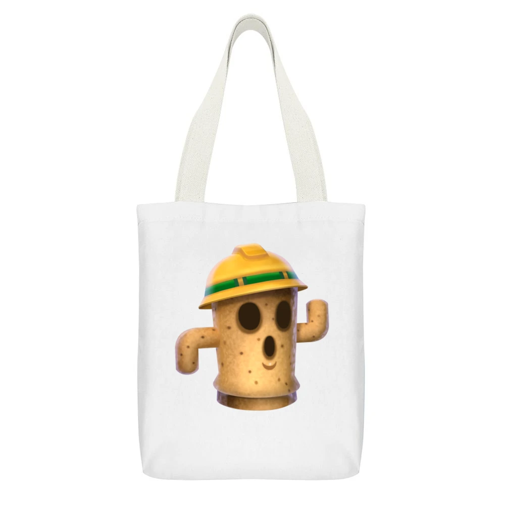 Lloid From Animal Crossing Nintendo Character Video Game White Canvas Tote Shopping Bag With Interior Pocket