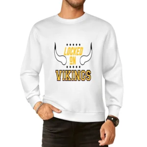 Locked On Vikings Football (all Styles And Colors Available) European Size Pullover Sweater