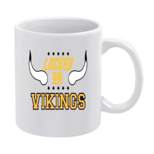 Locked On Vikings Football (all Styles And Colors Available) White Mug