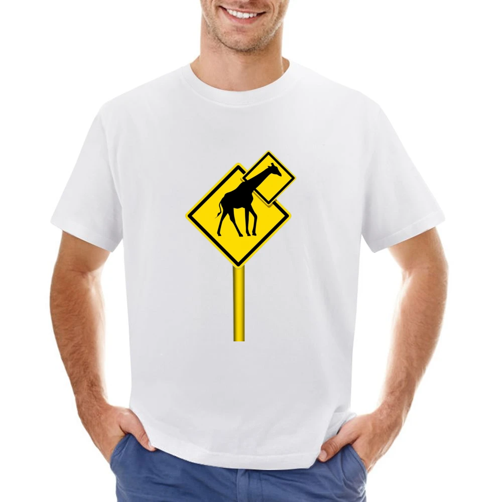 Long nech funny giraffes sign Asian Size Men T-Shirt