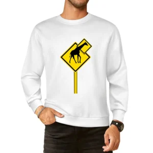 Long nech funny giraffes sign European Size Pullover Sweater