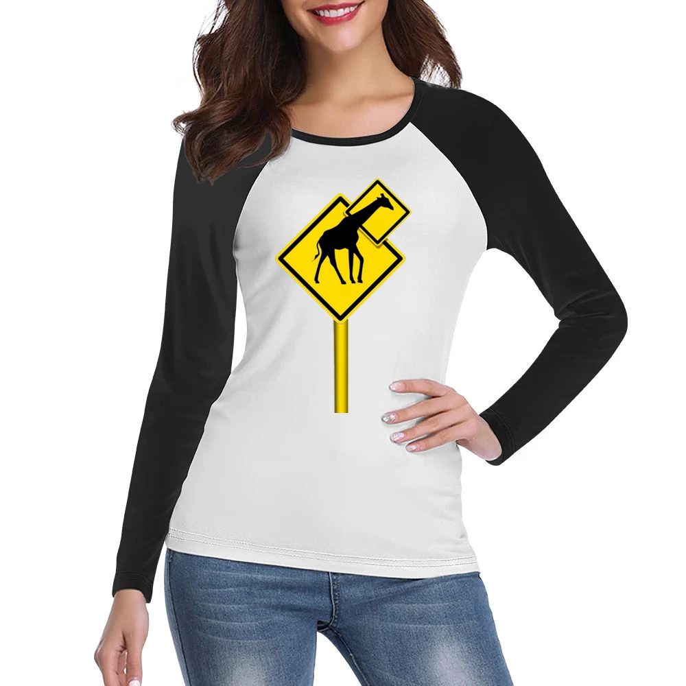 Long nech funny giraffes sign Women Ladies Long Sleeve T-Shirt