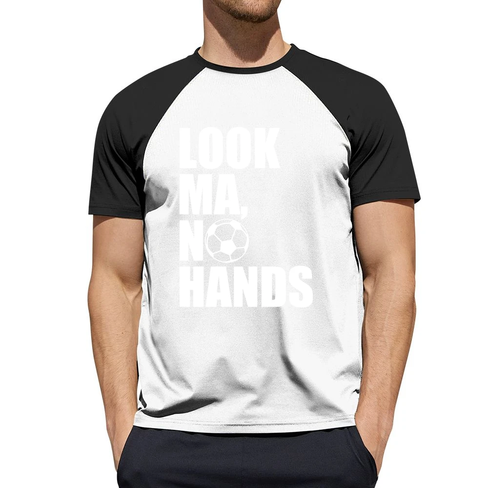 Look Ma No Hands Funny Soccer Player Fan Graphic Men Short Sleeve T-Shirt