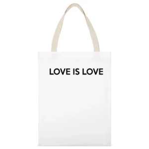 Love Is Love Kamala Harris Vice President Pride Parade Graphic Ladies White Canvas Tote Shopping Bag