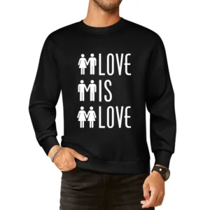 Love Is Love Men And Women Icons Straight Gay Lesbian LGBT Graphic Tee European Size Pullover Sweater