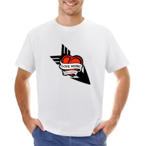 Love Music Hate Racism Asian Size Men T-Shirt