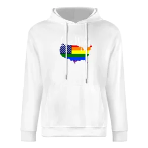 Love Wins Gay Marriage US American Rainbow Legalized Graphic European Size Men Hoodie