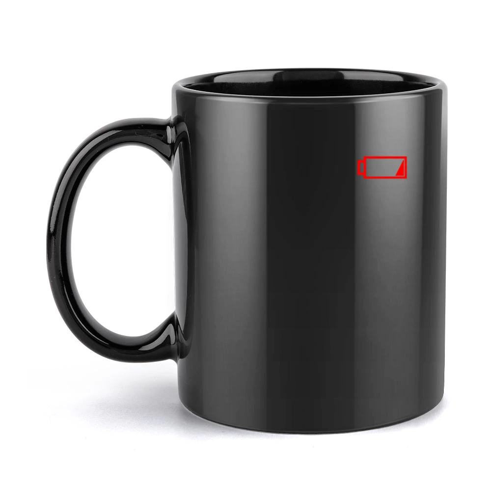 Low Battery Funny No Energy Technology Geek Graphic Black Mug