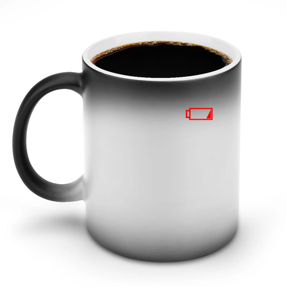 Low Battery Funny No Energy Technology Geek Graphic Discoloration Mug