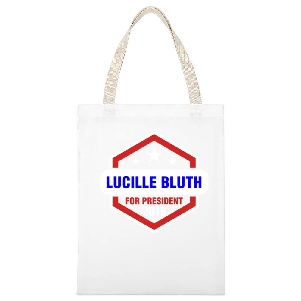 Lucille Bluth For President 2016 Arrested Development TV Show White Canvas Tote Shopping Bag
