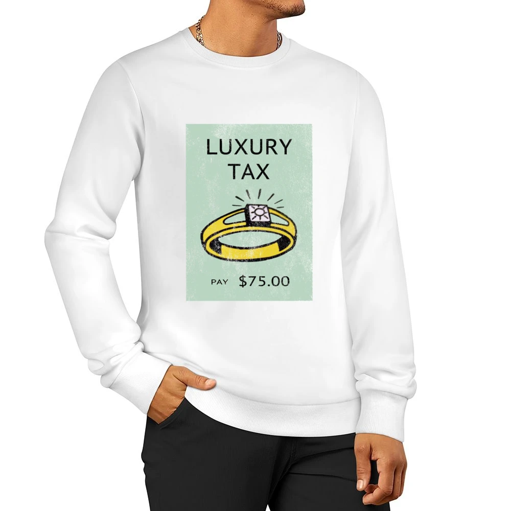 Luxury Tax Fun Cool Monopoly Game Vintage Style Distressed Look Graphi Men Pullover Sweatshirt