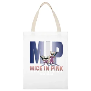 MIP Mice in pink - pinky and the brain MIB men in black parody coming White Canvas Tote Shopping Bag