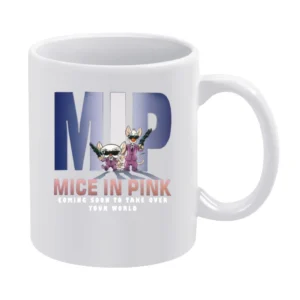 MIP Mice in pink - pinky and the brain MIB men in black parody coming White Mug
