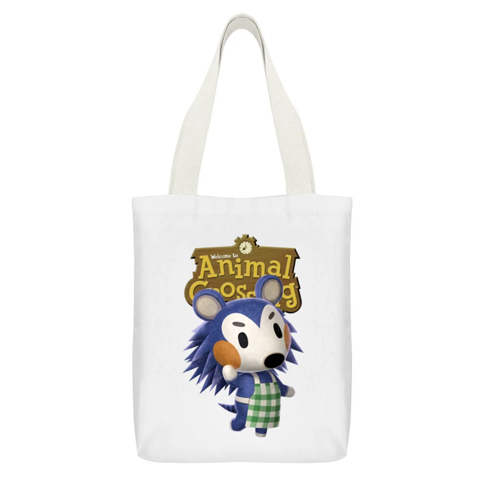 Mabel Able From Animal Crossing Nintendo Video Game Fan White Canvas Tote Shopping Bag With Interior Pocket