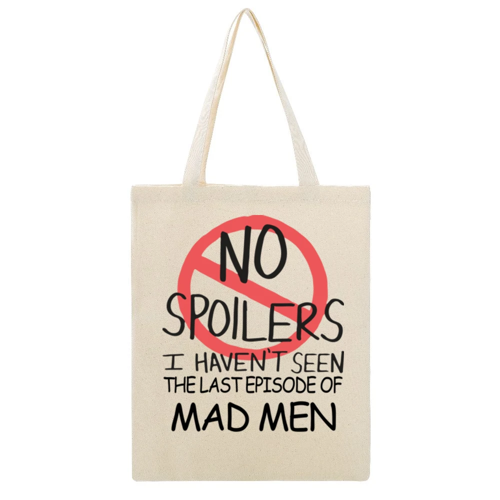 Mad Men No Spoilers Last Episode Tv Funny Beige Canvas Tote Shopping Bag