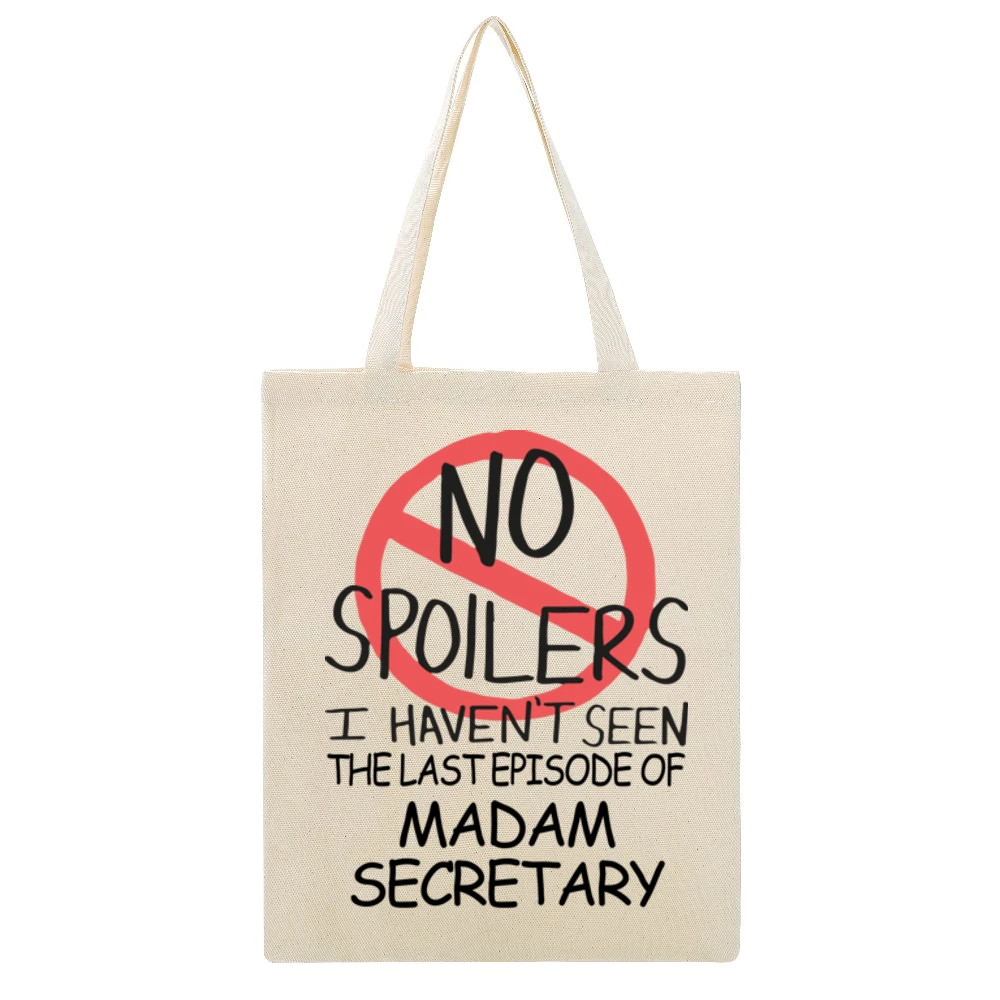 Madam Secretary No Spoilers Last Episode Tv Funny Beige Canvas Tote Shopping Bag