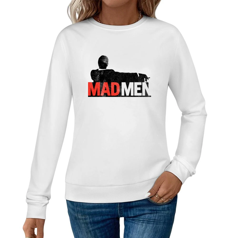 Madmen Vintage Style Distressed Popular TV Show Title Graphic Fan T Sh Women Pullover Sweatshirt