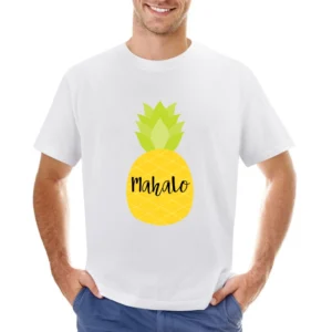 Mahalo Pineapple Cute Fruit Cool Popular Graphic Hello Asian Size Men T-Shirt
