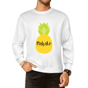 Mahalo Pineapple Cute Fruit Cool Popular Graphic Hello European Size Pullover Sweater