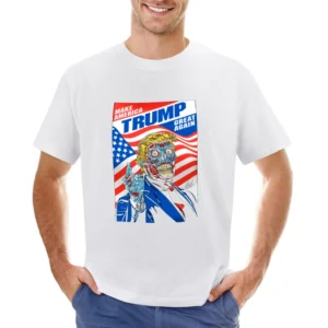 Make America Great Again Trump Robot Scary American Politics Graphic T Asian Size Men T-Shirt