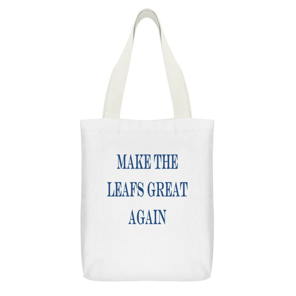 Make the Leafs Great Again Tshirt (all colors and styles available) White Canvas Tote Shopping Bag With Interior Pocket