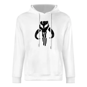 Mandalorian Mythosaur Skull Black Symbol Star Wars Distressed Tv Show European Size Men Hoodie
