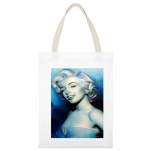 Marilyn Monroe Picture Tshirt White Canvas Tote Shopping Bag