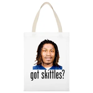 Marshawn Lynch Got Skittles White Canvas Tote Shopping Bag