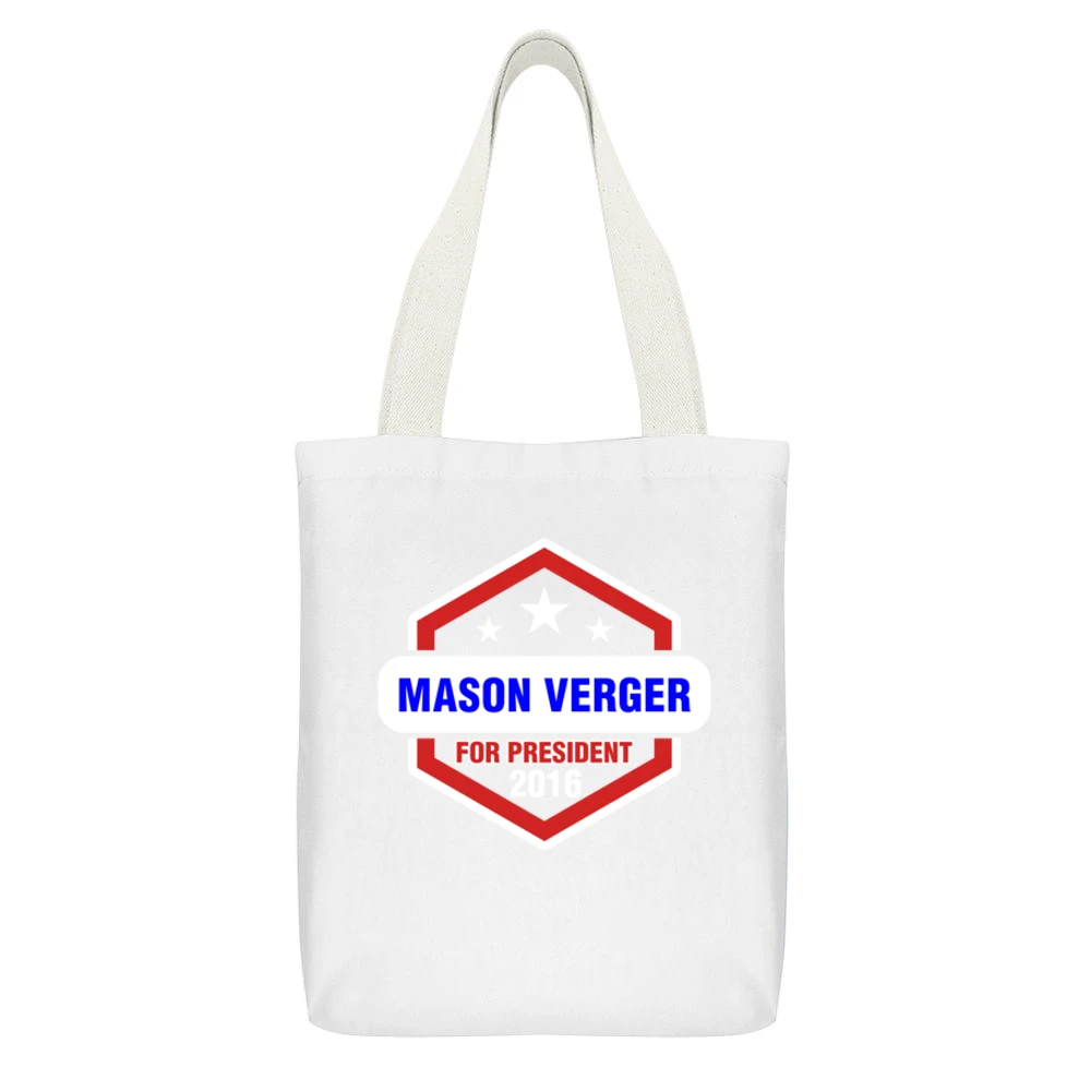 Mason Verger For President 2016 Hannibal TV Show White Canvas Tote Shopping Bag With Interior Pocket