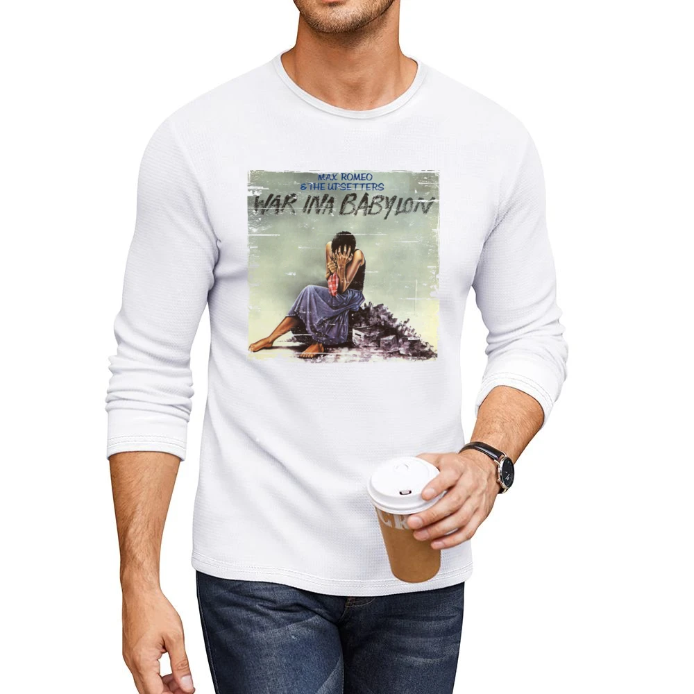 Max Romeo War In A Babylon Album Cover Distressed Image Men CrewNeck Long Sleeve T-Shirt
