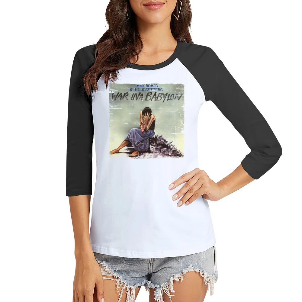 Max Romeo War In A Babylon Album Cover Distressed Image Women Ladies 3-4 Sleeve T-Shirt