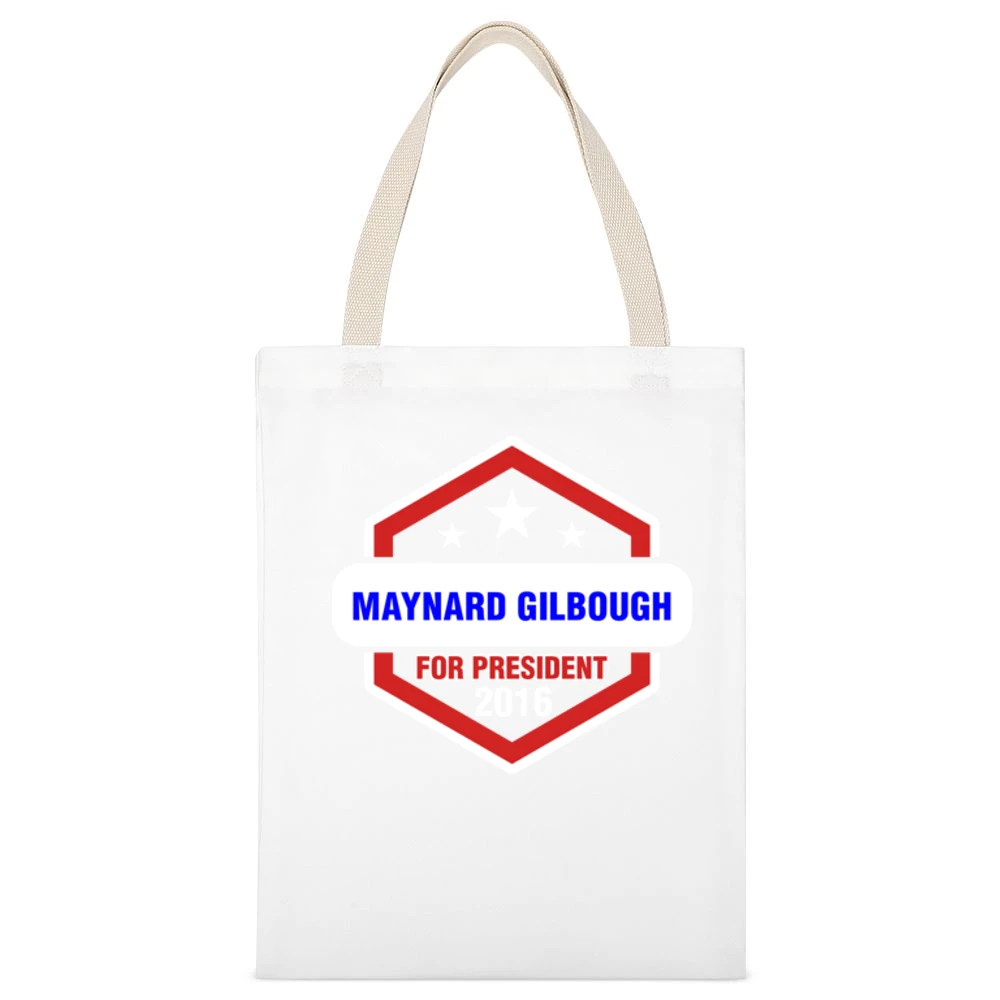 Maynard Gilbough For President 2016 True Detective TV Show White Canvas Tote Shopping Bag