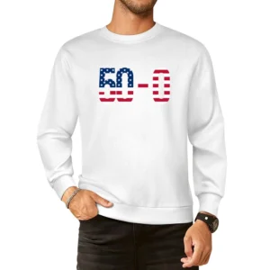 Mayweather Undefeated Record 50-0 Mcgregor Fight American Flag Boxing European Size Pullover Sweater