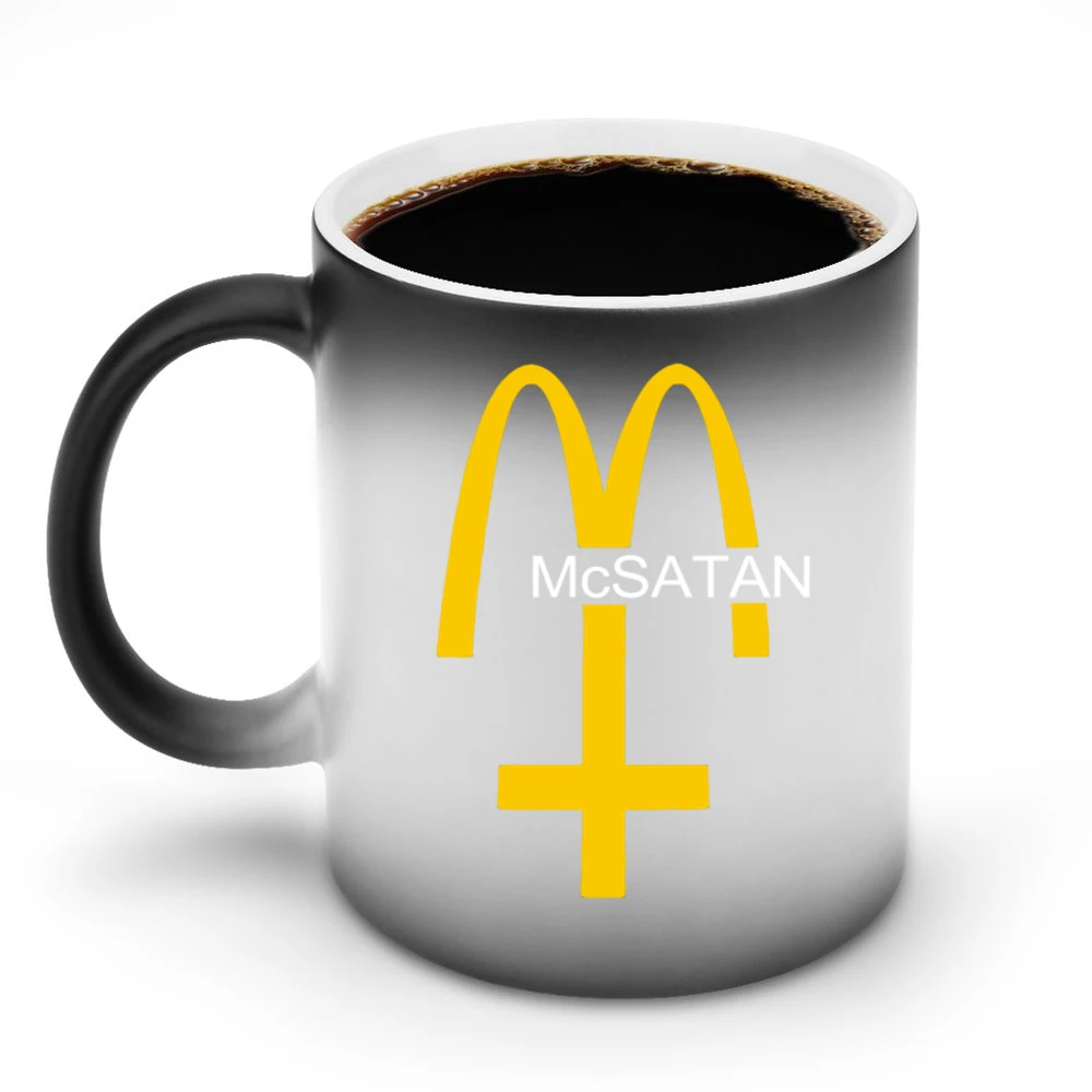 McSatan Funny Fast Food Satan Parody Graphic Discoloration Mug