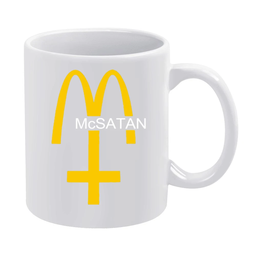 McSatan Funny Fast Food Satan Parody Graphic White Mug