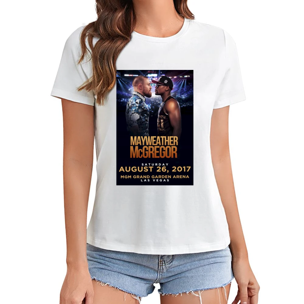 Mcgregor Mayweather Fight Promo Boxing Asian Size Women Ladies T-shirt