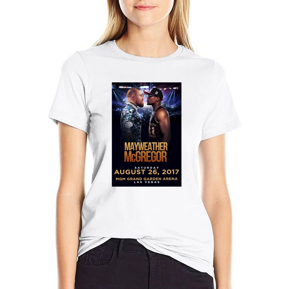 Mcgregor Mayweather Fight Promo Boxing US Size Women Ladies T-shirt