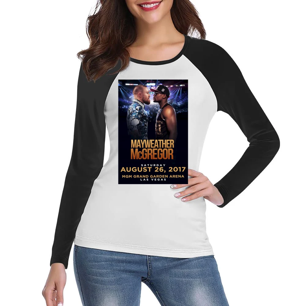 Mcgregor Mayweather Fight Promo Boxing Women Ladies Long Sleeve T-Shirt