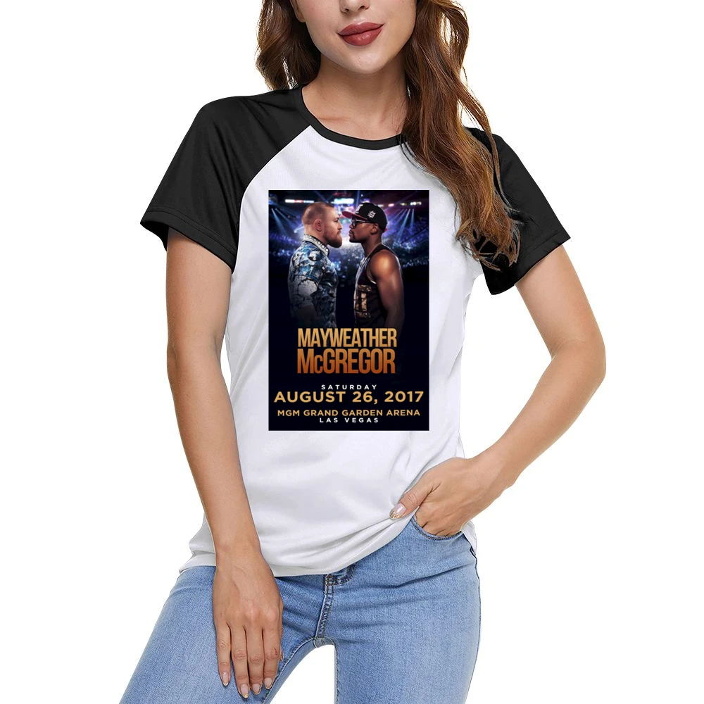 Mcgregor Mayweather Fight Promo Boxing Women Ladies Short Sleeve T-Shirt