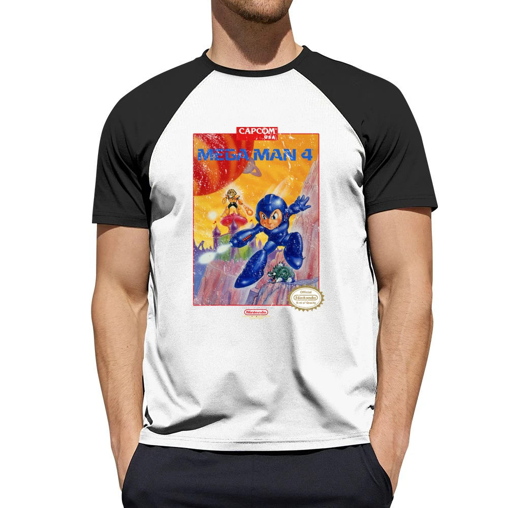 Mega Man 4 Nes Nintendo Old School Retro Video Game Fan Distressed T S Men Short Sleeve T-Shirt