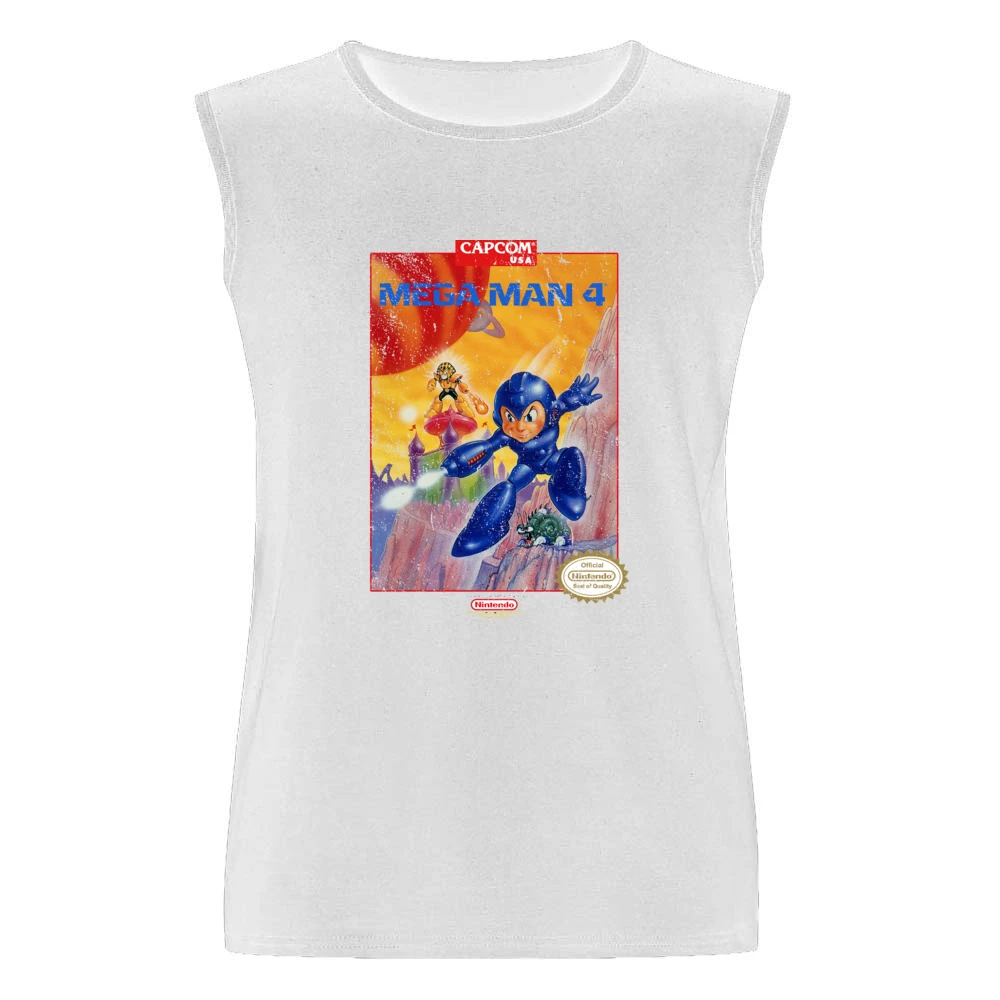 Mega Man 4 Nes Nintendo Old School Retro Video Game Fan Distressed T S Men Sleeveless T-Shirt