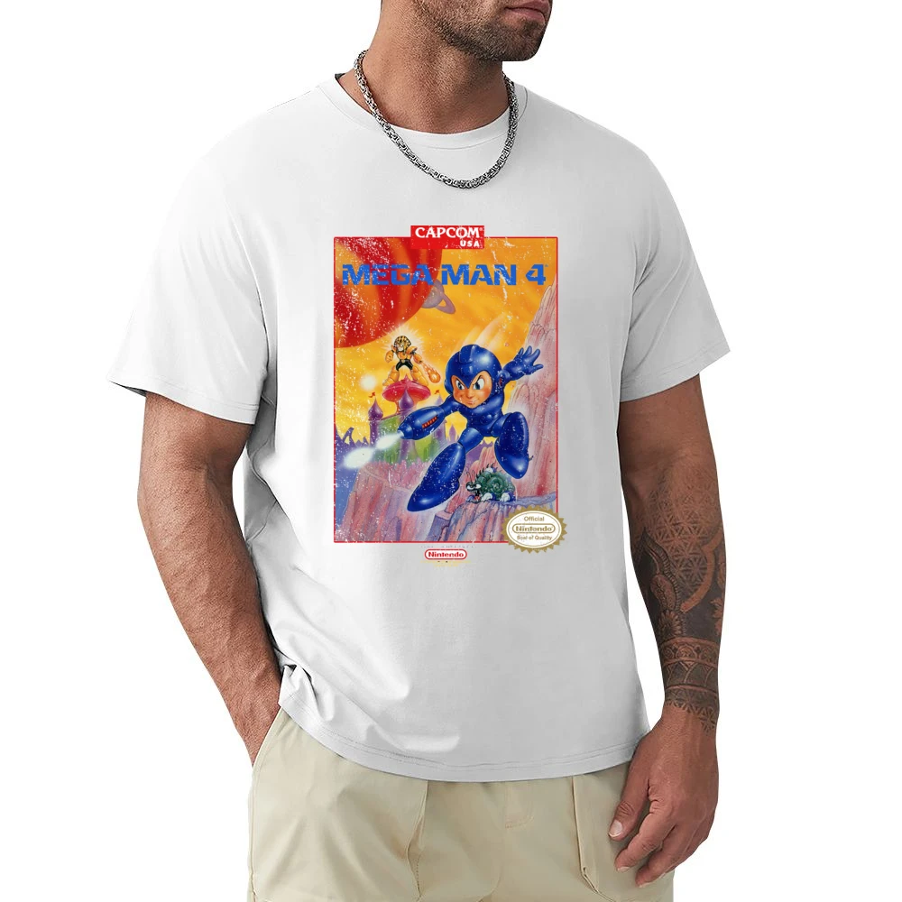 Mega Man 4 Nes Nintendo Old School Retro Video Game Fan Distressed T S Premium Men T-shirt
