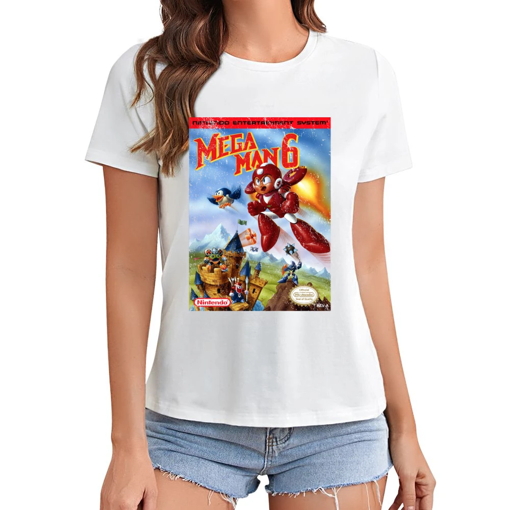 Mega Man 6 Nes Nintendo Old School Retro Video Game Fan Distressed T S Asian Size Women Ladies T-shirt