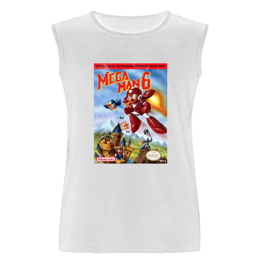 Mega Man 6 Nes Nintendo Old School Retro Video Game Fan Distressed T S Men Sleeveless T-Shirt
