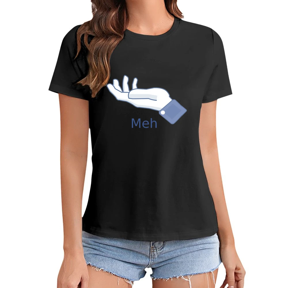 Meh sign hand finger Asian Size Women Ladies T-shirt